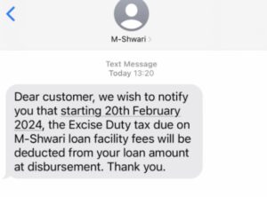 News Just in: Safaricom to Start Deducting Excise Duty Tax on M- shwari Loans