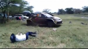 CS Namwamba’s Aides Narrowly Escape Death As Safari Rally Car Almost Runs Them Over