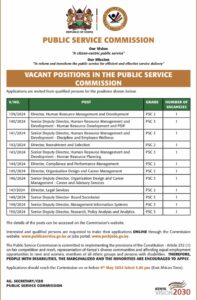 Public Service Commission Announces Job Vacancies; How To Apply